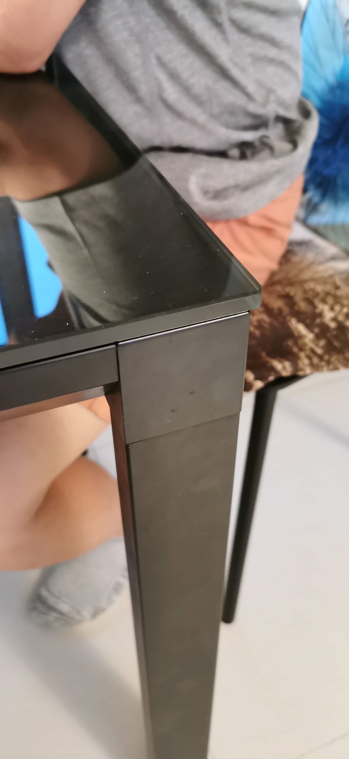 Glass Top Table With Alum Frame L175 W90 H74cm