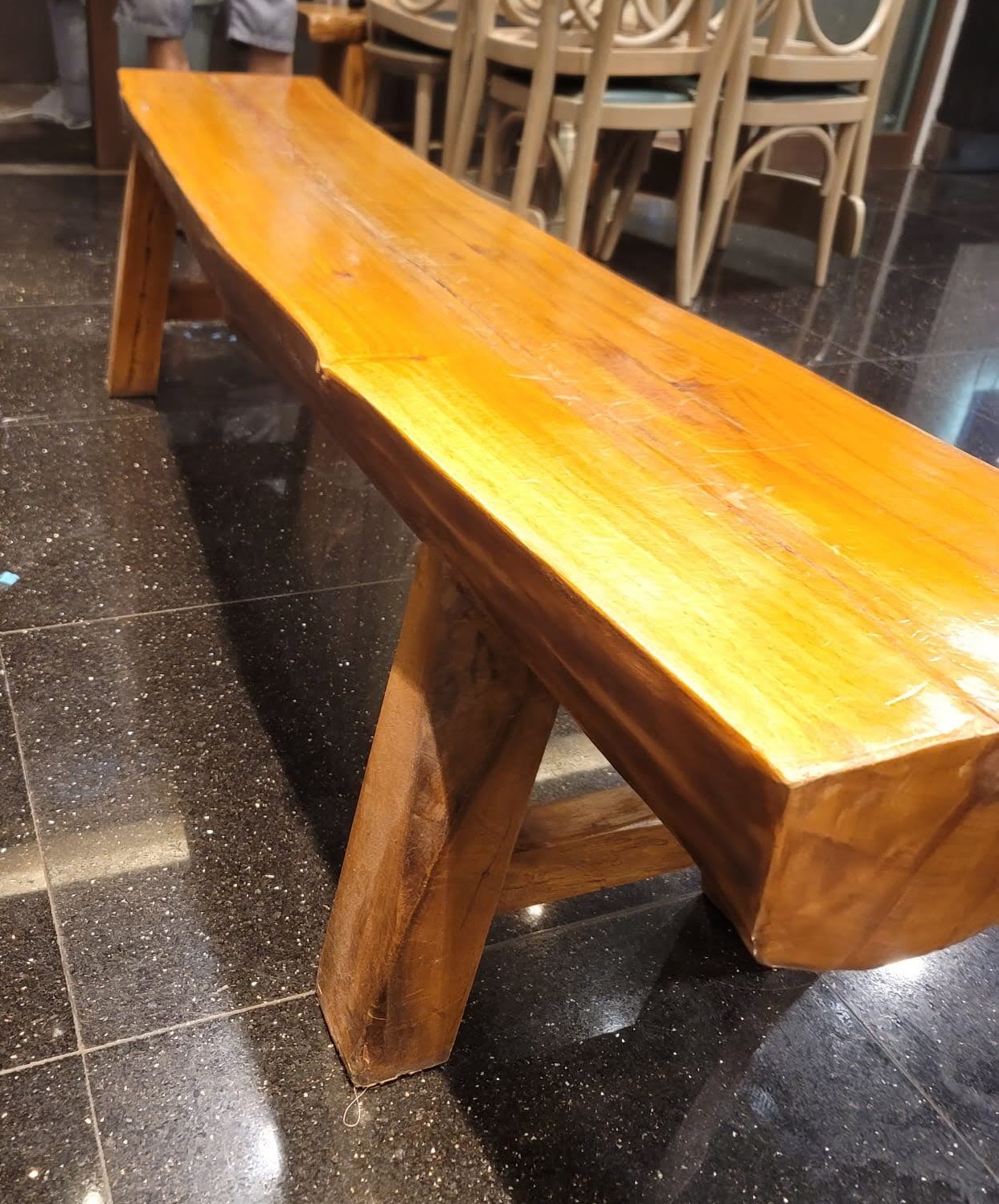 Live Edge Wooden Bench