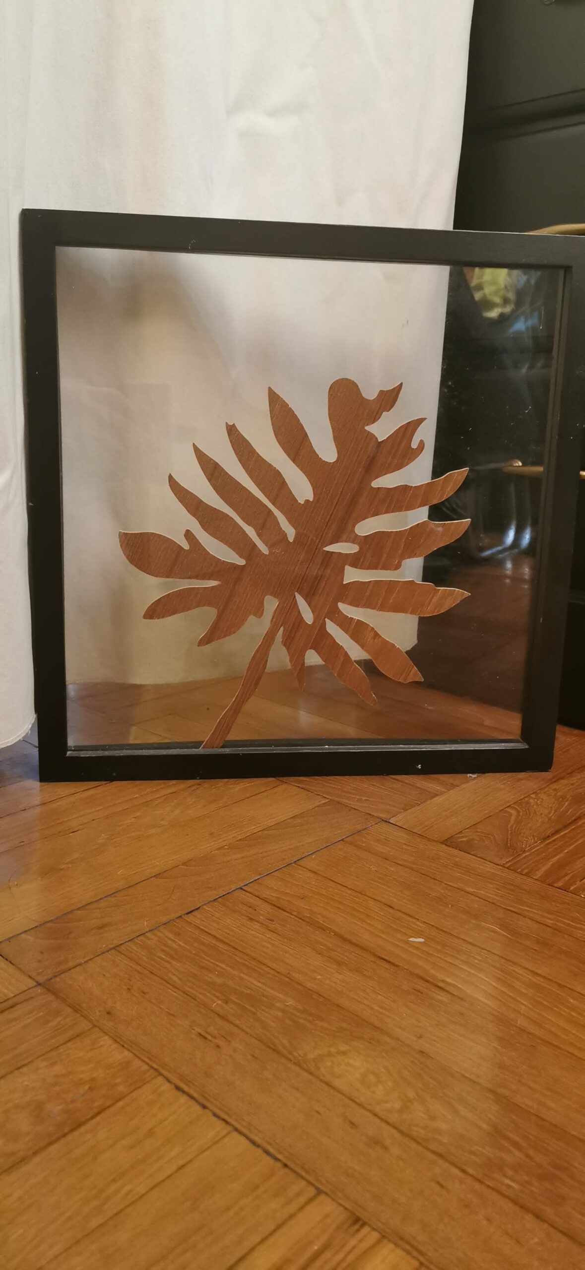 Wooden Frame 3d leaf cut Artwork