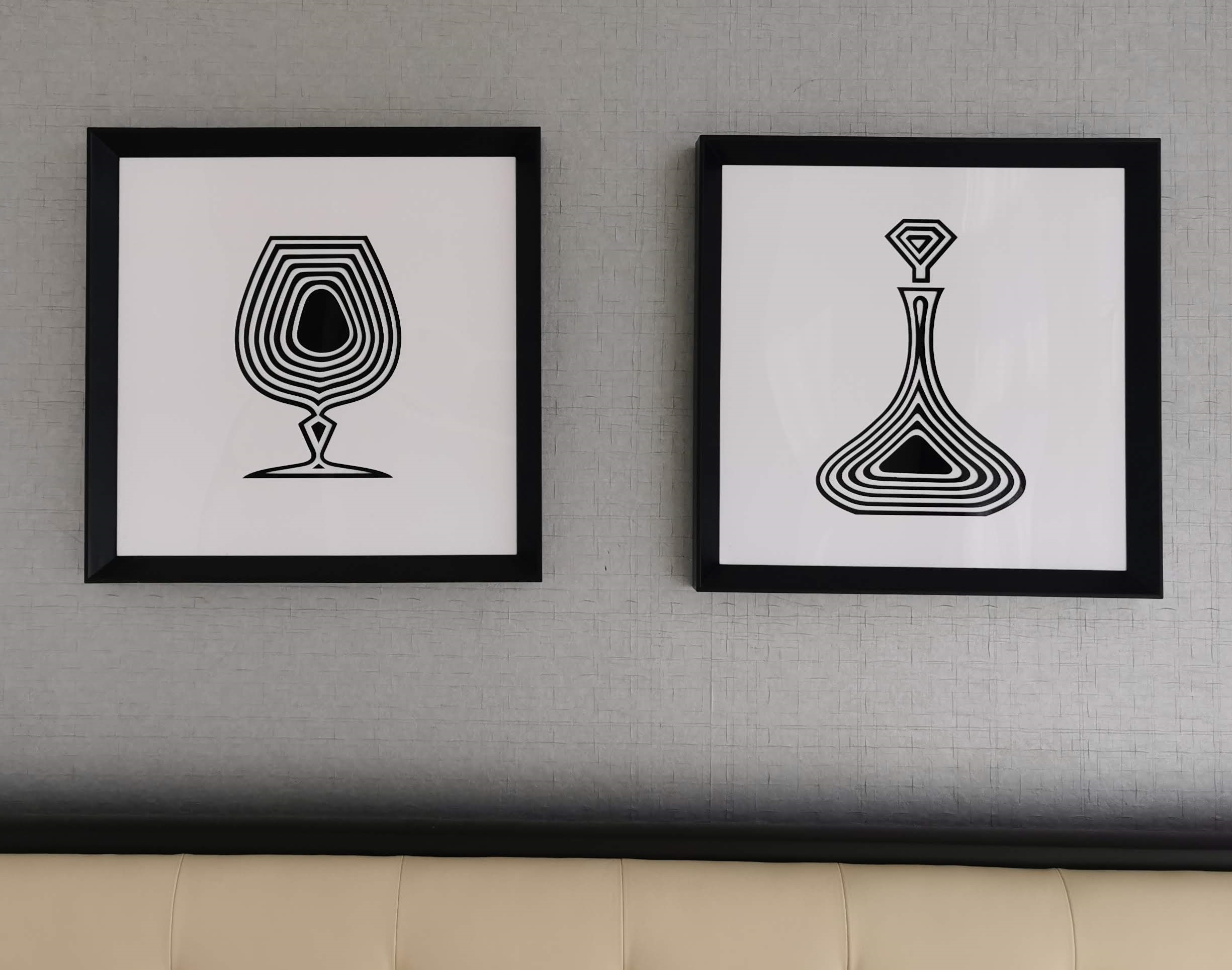 Pair of Wall Art Recessed illusion