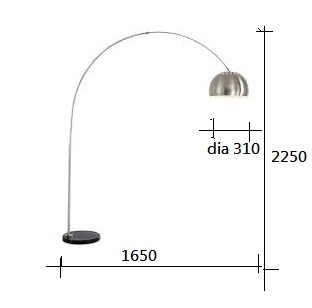 Arched Round Marble Floor Lamp OVA L1650 H2200